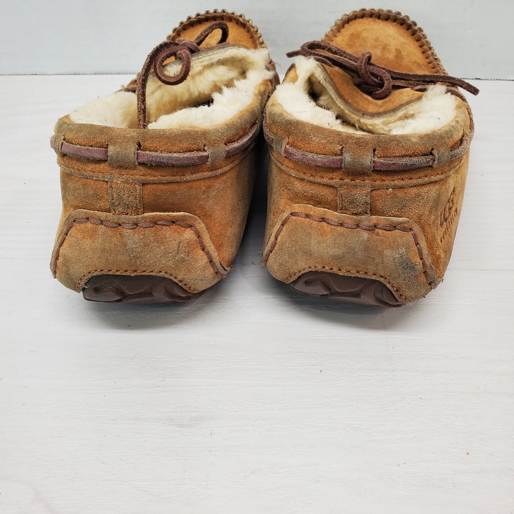 UGG Australia Ansley Moccasin Slippers Womens Size 7 Suede Leather Lined Loafers - Picture 8 of 16